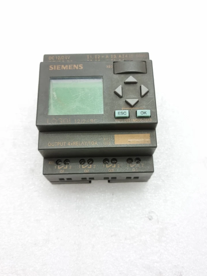 Siemens 6ED1052-1MD00-0BA6 12/24Rc Logo Controller Module (Tested as Photo)